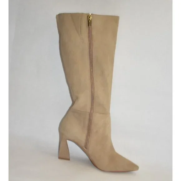 New! Vince Camuto Tressara Pointed Toe Knee High Boot Tan Women’s Size 9 DD326